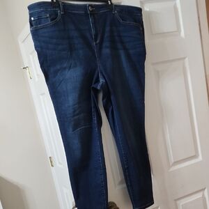 Torrid Dark Blue Straight Leg Jeans 28 Inches Super Stretch Skinny To Ankle